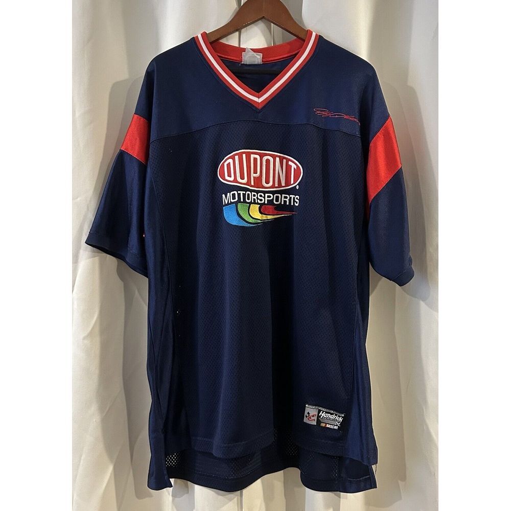 Vintage Jeff Gordon Jersey Mens Blue DuPont NASCAR Chase Authentics